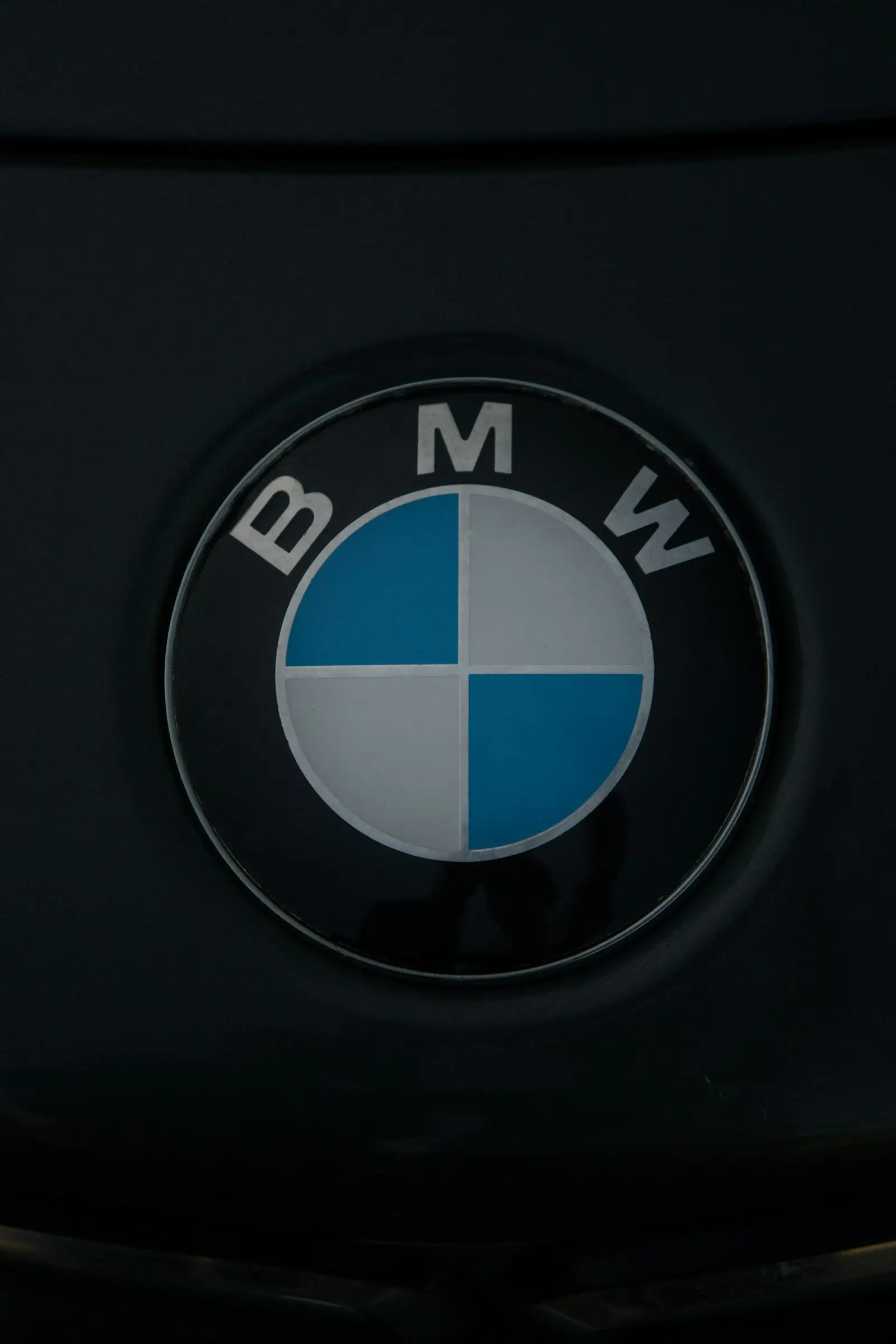 BMW roundel on a dark hood